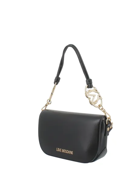 Love Moschino kleine Schultertasche mit zwei Riemen, schwarz