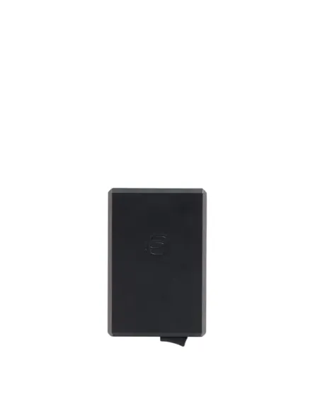 Piquadro Black Square MagSafe Kartenetui aus Aluminium und Leder, gelb