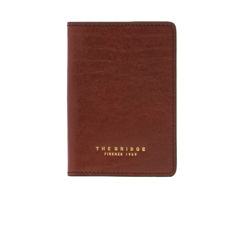 Leather passport holder The Bridge, brown