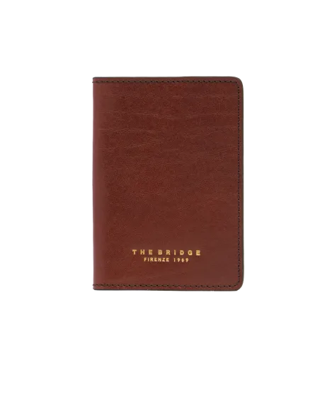 Leather passport holder The Bridge, brown