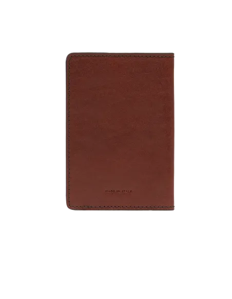 Leather passport holder The Bridge, brown