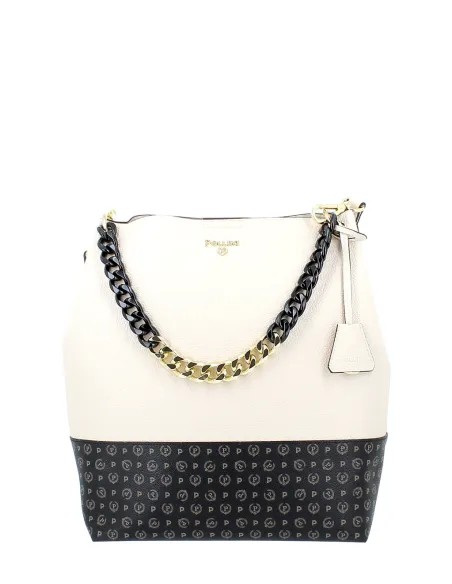 Pollini Darlene Damen Schultertasche, Elfenbein