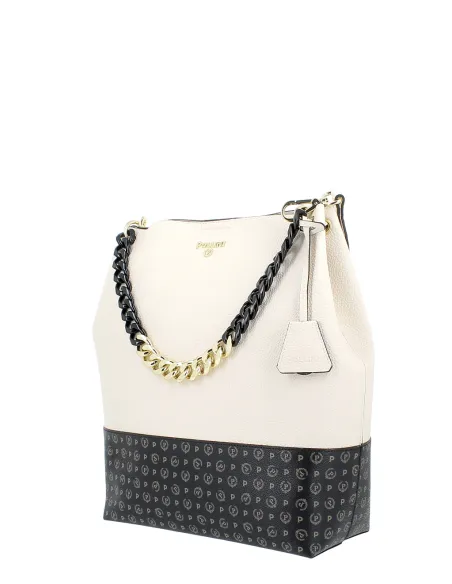 Pollini Darlene Damen Schultertasche, Elfenbein