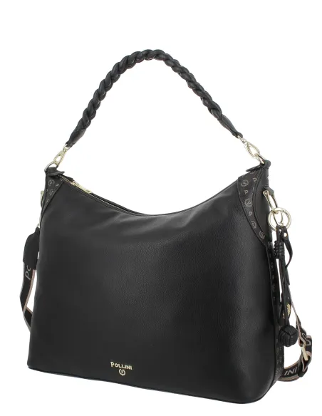 Pollini grosse Schultertasche elegant geraeumig und vielseitig, schwarz