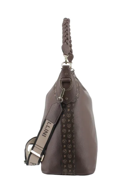 Pollini grosse Schultertasche elegant geraeumig und vielseitig, dunkelbraun