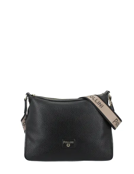 Borsa donna media a tracolla Pollini, nera
