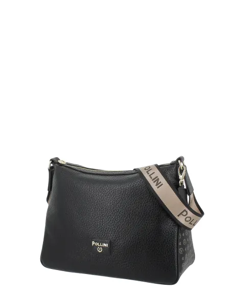 Borsa donna media a tracolla Pollini, nera