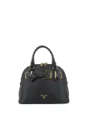 Pollini small top handle bag with Heritage bow elegant and versatile, black