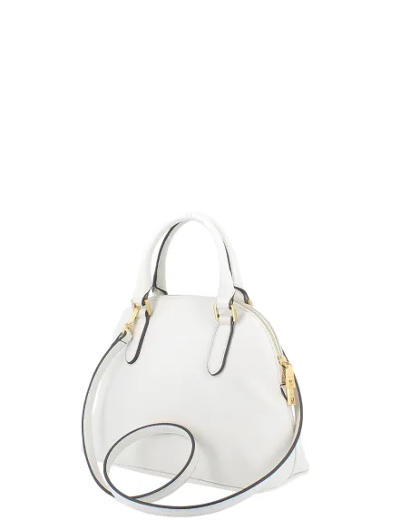 Pollini kleine Handtasche mit Heritage Schleife elegant und vielseitig, Elfenbein