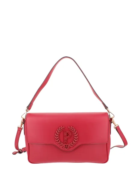 Borsa a spalla con pattina Pollini, rossa