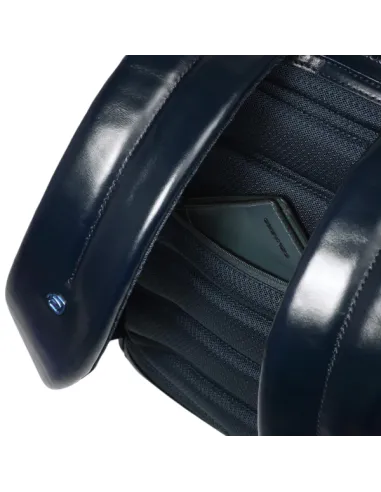 Leather Backpack Blue Square