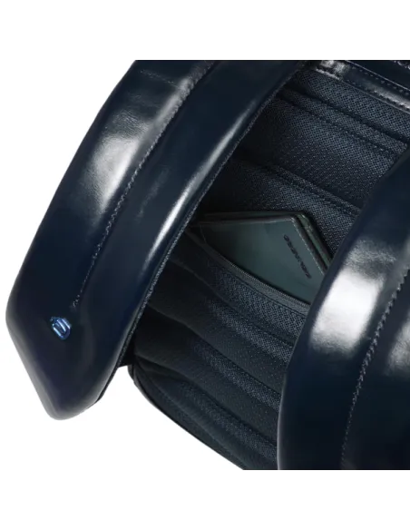 Leather Backpack Blue Square