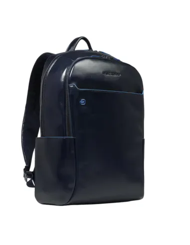 Piquadro Blue Square Leather Backpack