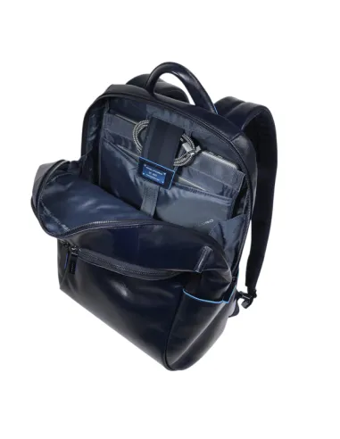 Piquadro Blue Square Leather Backpack
