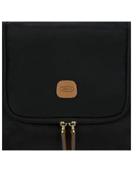 Bric's X Collection multi pocket toiletry bag in lightweight recycled waterproof fabric, black