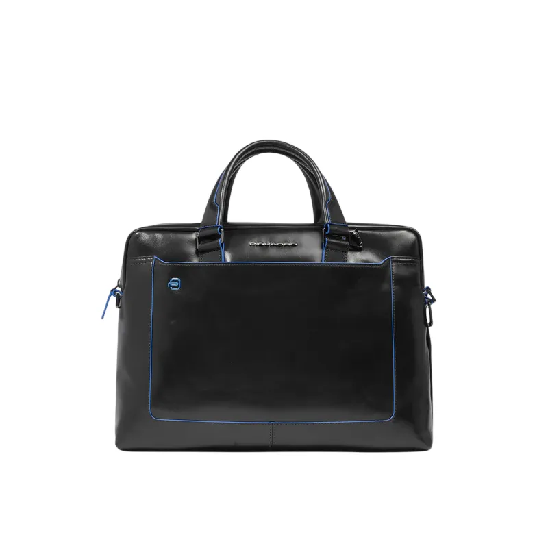 Two-handles briefcase with shoulder strap Blue Square