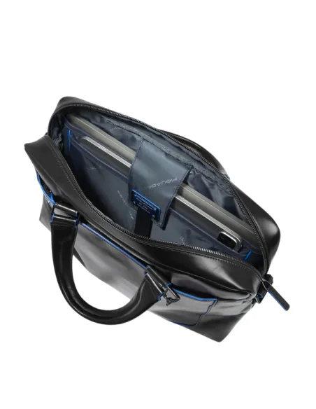 Two-handles briefcase with shoulder strap Blue Square