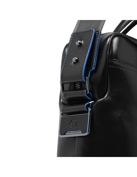 Two-handles briefcase with shoulder strap Blue Square