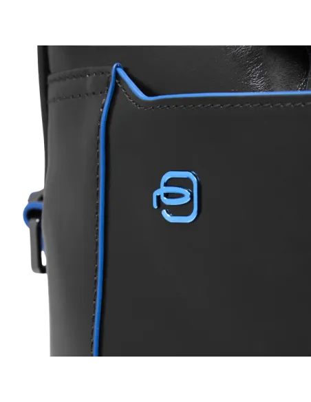 Two-handles briefcase with shoulder strap Blue Square