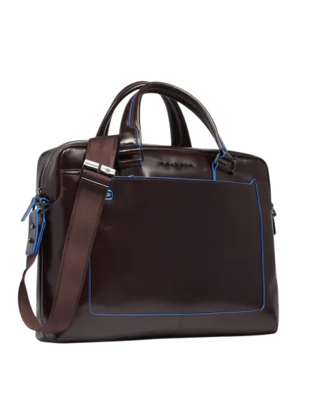 Two-handles briefcase with shoulder strap Piquadro Dark Brown