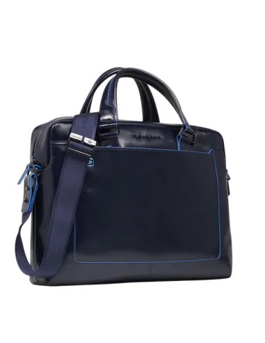 Computertasche aus Leder Blue Square Blu