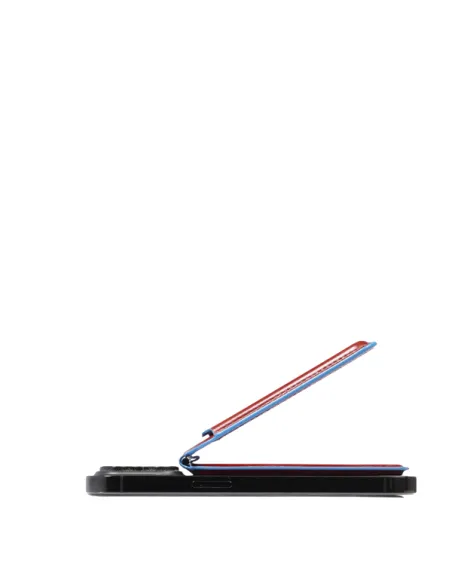 MagSafe-Kreditkartenetui mit wiederaufladbarem Tracker Piquadro Blue Square, rot