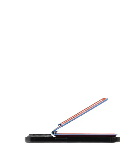 MagSafe-Kreditkartenetui mit wiederaufladbarem Tracker Piquadro Blue Square, orange