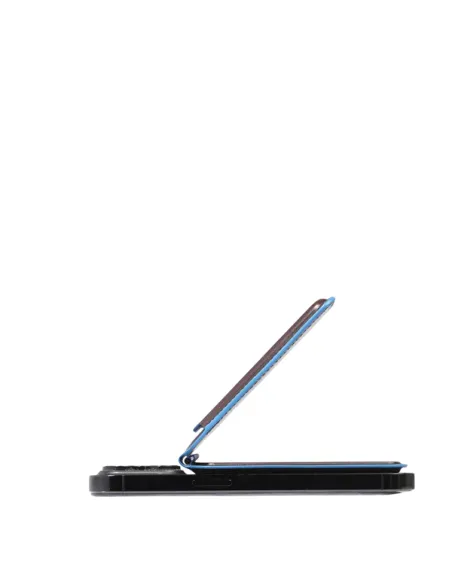 Piquadro Blue Square porta carte in pelle con MagSafe, mogano
