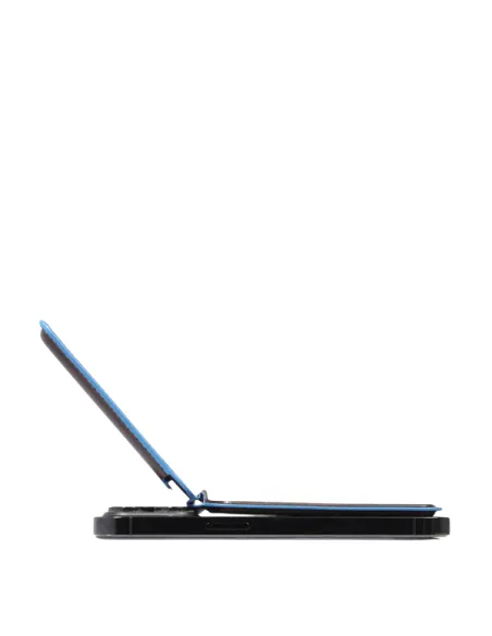 MagSafe-Kreditkartenetui mit wiederaufladbarem Tracker Piquadro Blue Square, dunkelbraun