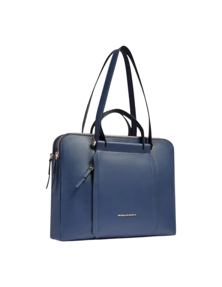 Cartella in pelle a due scomparti Piquadro Circle, blu