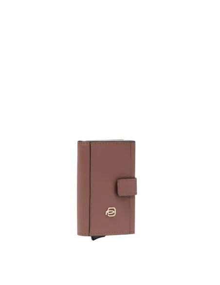 Piquadro Circle woman Compact wallet with sliding system, brown-beige