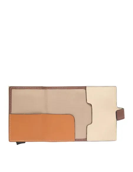 Piquadro Circle woman Compact wallet with sliding system, brown-beige
