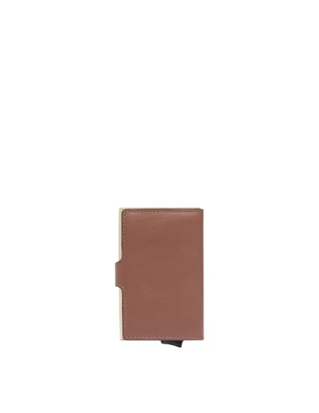 Piquadro Circle woman Compact wallet with sliding system, brown-beige