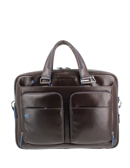 Piquadro Blue Square Two-handles briefcase with double pocket