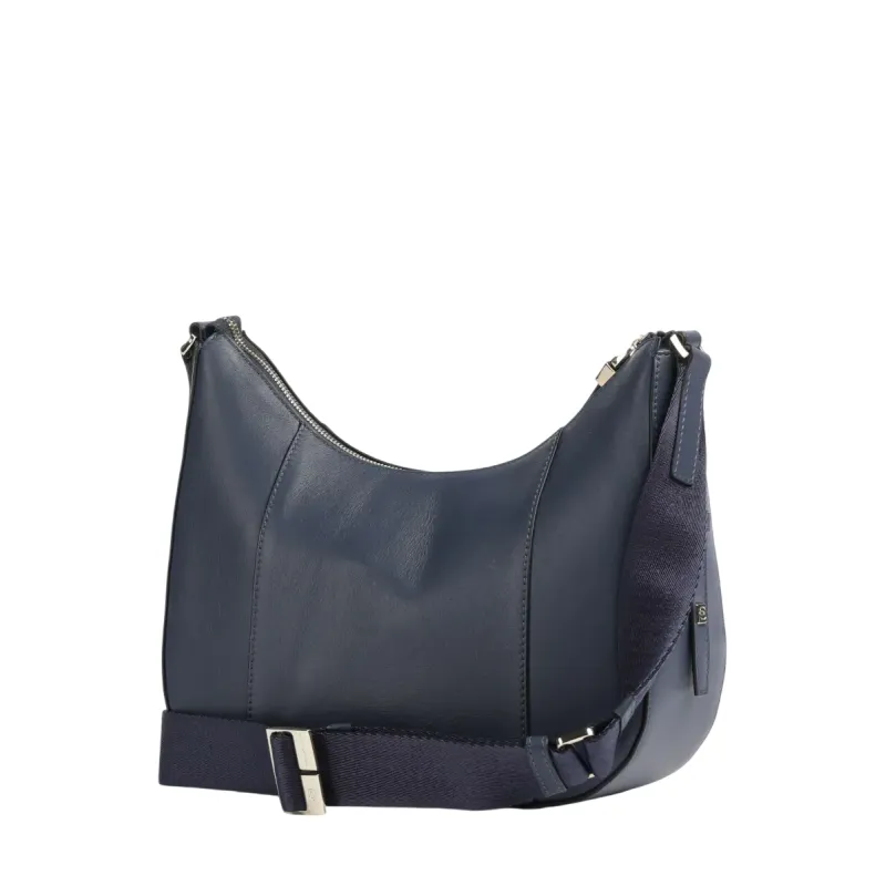 Piquadro Circle leather shoulder bag, blue 2