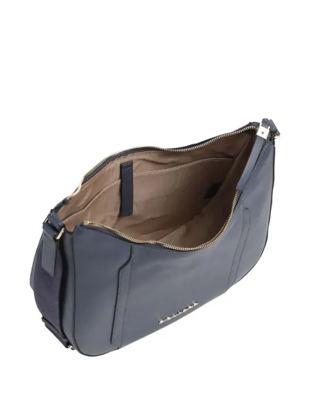 Piquadro Circle Umhängetasche aus Leder, blau
