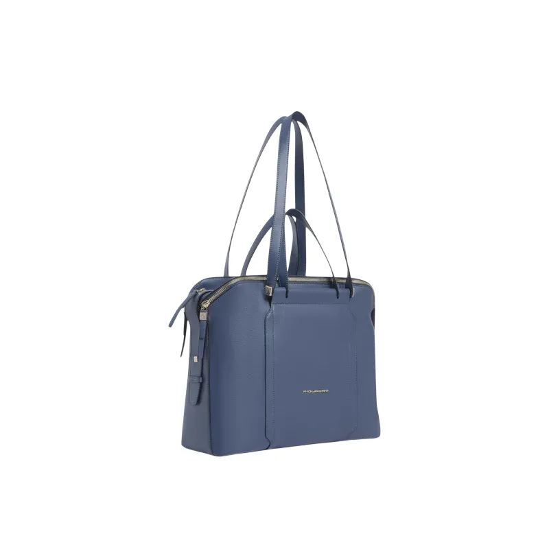 Women's computer and iPad bag with three compartments, blue 2