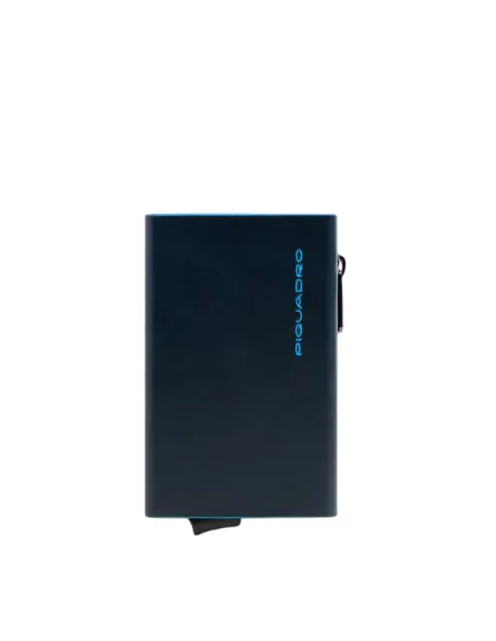 Piquadro Blue Square Compact Wallet für Scheine mit Münz-Fach, blau