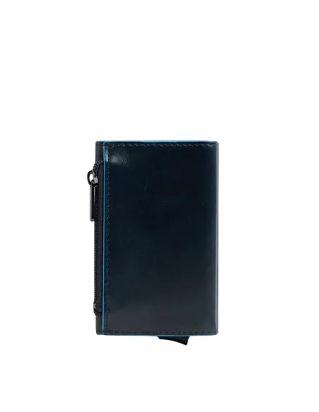Piquadro Blue Square Compact Wallet für Scheine mit Münz-Fach, blau