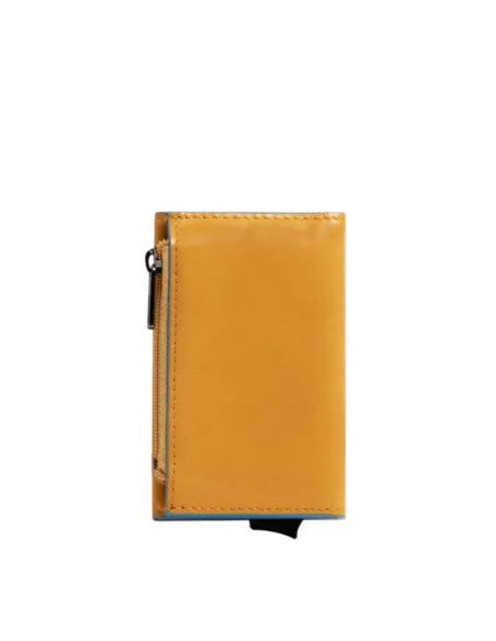 Piquadro Blue Square Compact Wallet für Scheine mit Münz-Fach, gelb