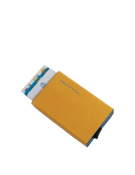 Piquadro Blue Square Compact Wallet für Scheine mit Münz-Fach, gelb