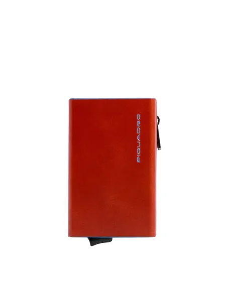 Piquadro Blue Square Compact Wallet für Scheine mit Münz-Fach, orange
