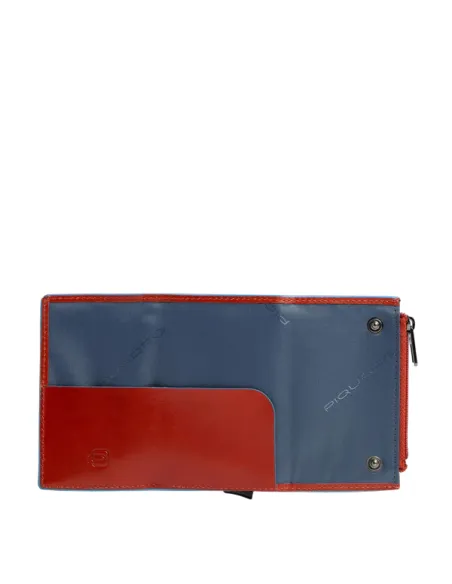 Piquadro Blue Square Compact Wallet für Scheine mit Münz-Fach, orange