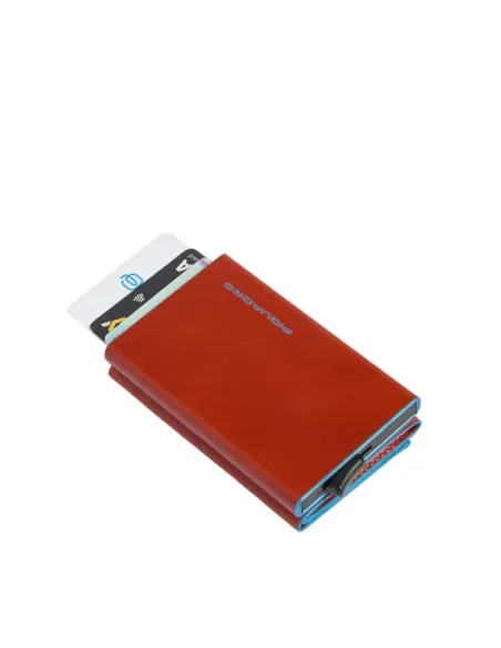 Piquadro Blue Square Compact Wallet für Scheine mit Münz-Fach, orange