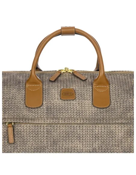 Brics X-Collection Medium Folding Duffle mit Reißverschlussöffnung, wool nut