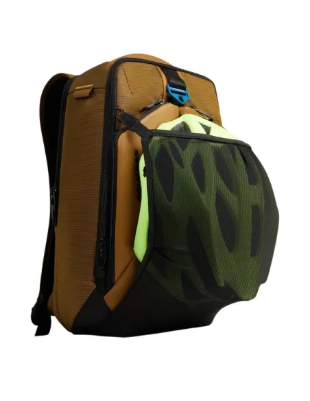 Piquadro Travel backpack with 15.6 PC compartment in fabric and vegan leather, light brown