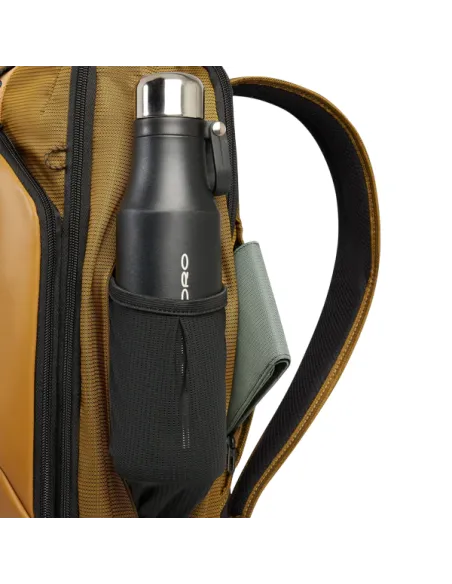 Zaino da viaggio porta PC da 15,6 in  tessuto e pelle vegana Piquadro, miele