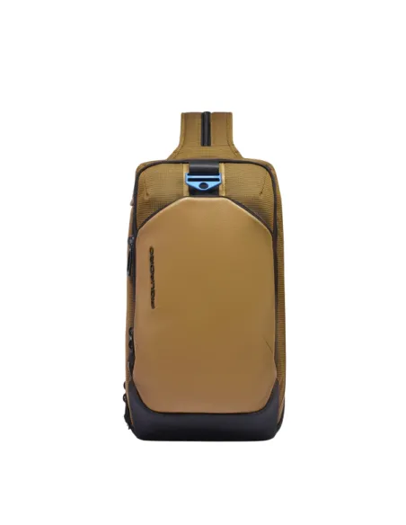 Piquadro PQ-Earth Mono sling bag/backpack, light brown