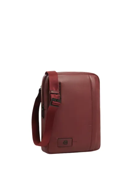 Piquadro Russel Small Leather Crossbody Bag with iPad Slot and RFID, brown