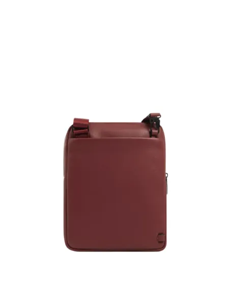 Piquadro Russel Small Leather Crossbody Bag with iPad Slot and RFID, brown